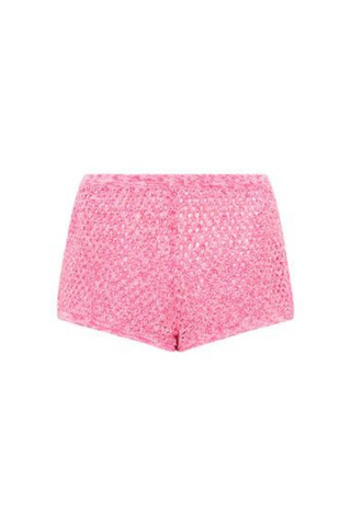 CROCHET MICRO BOOTY SHORT - PINK