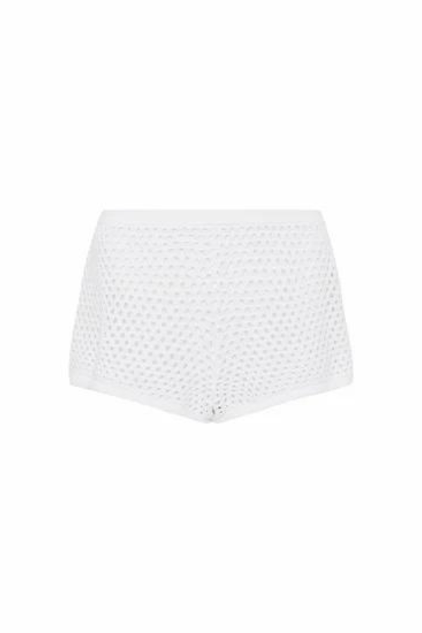 CROCHET MICRO BOOTY SHORT - WHITE