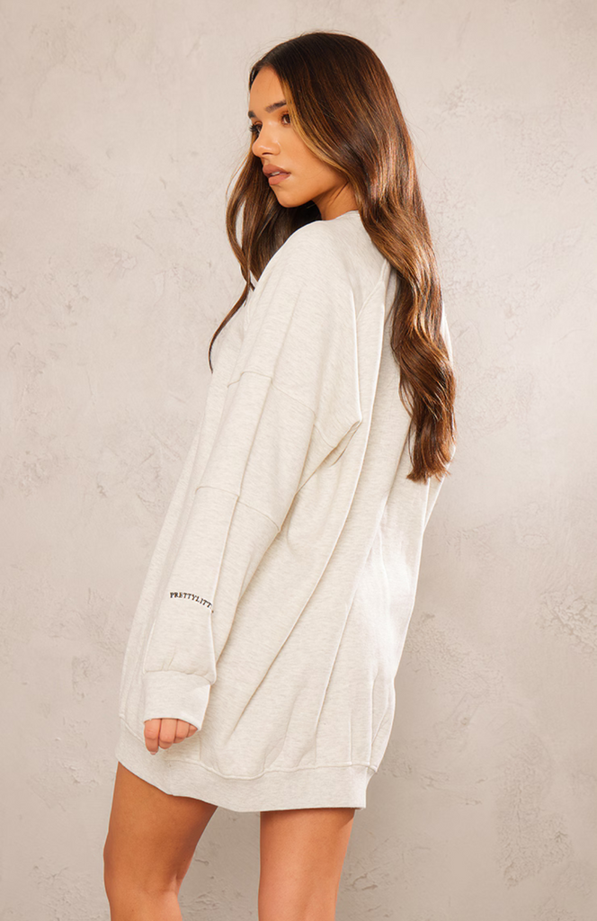 Sleeve Oversized Sweat Jumper - Oatmeal