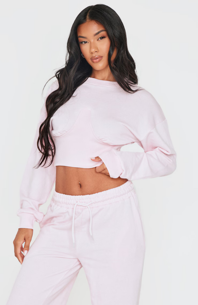 Oversized Sweatshirt Set - Baby Pink