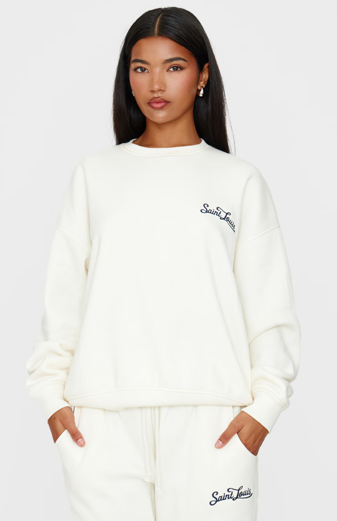 Oversized Sweatshirt Set - Cream