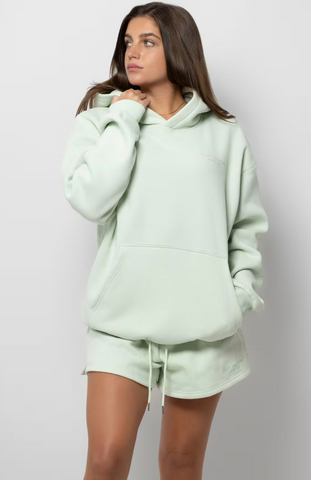 Oversize Hoodie + Shorts Set - Mint