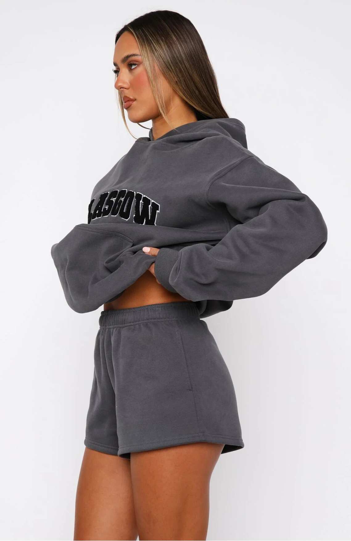 Oversize Hoodie + Shorts Set - Volcanic