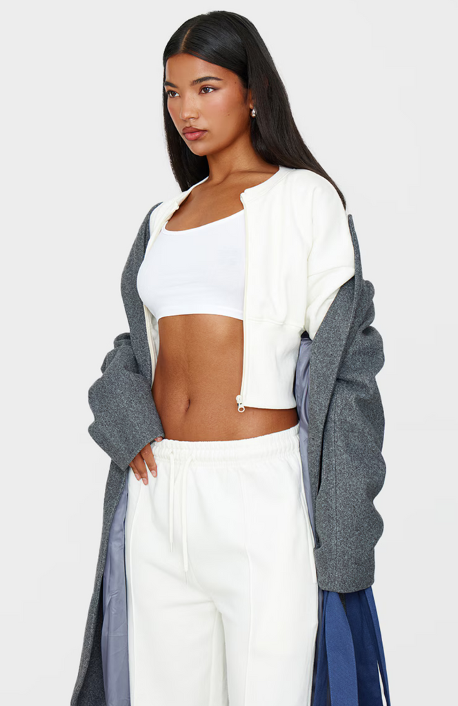 Cream Extreme Cinched Waist Sweatshirt Set