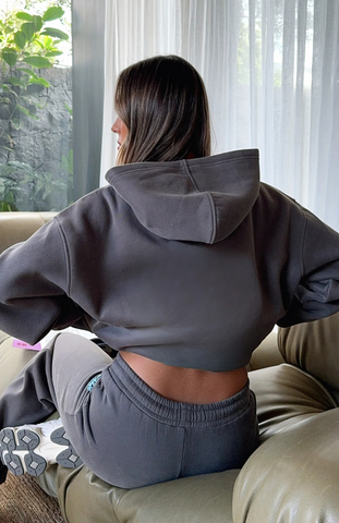 Oversize Hoodie + Wide Leg Sweatpants  - Volcanic