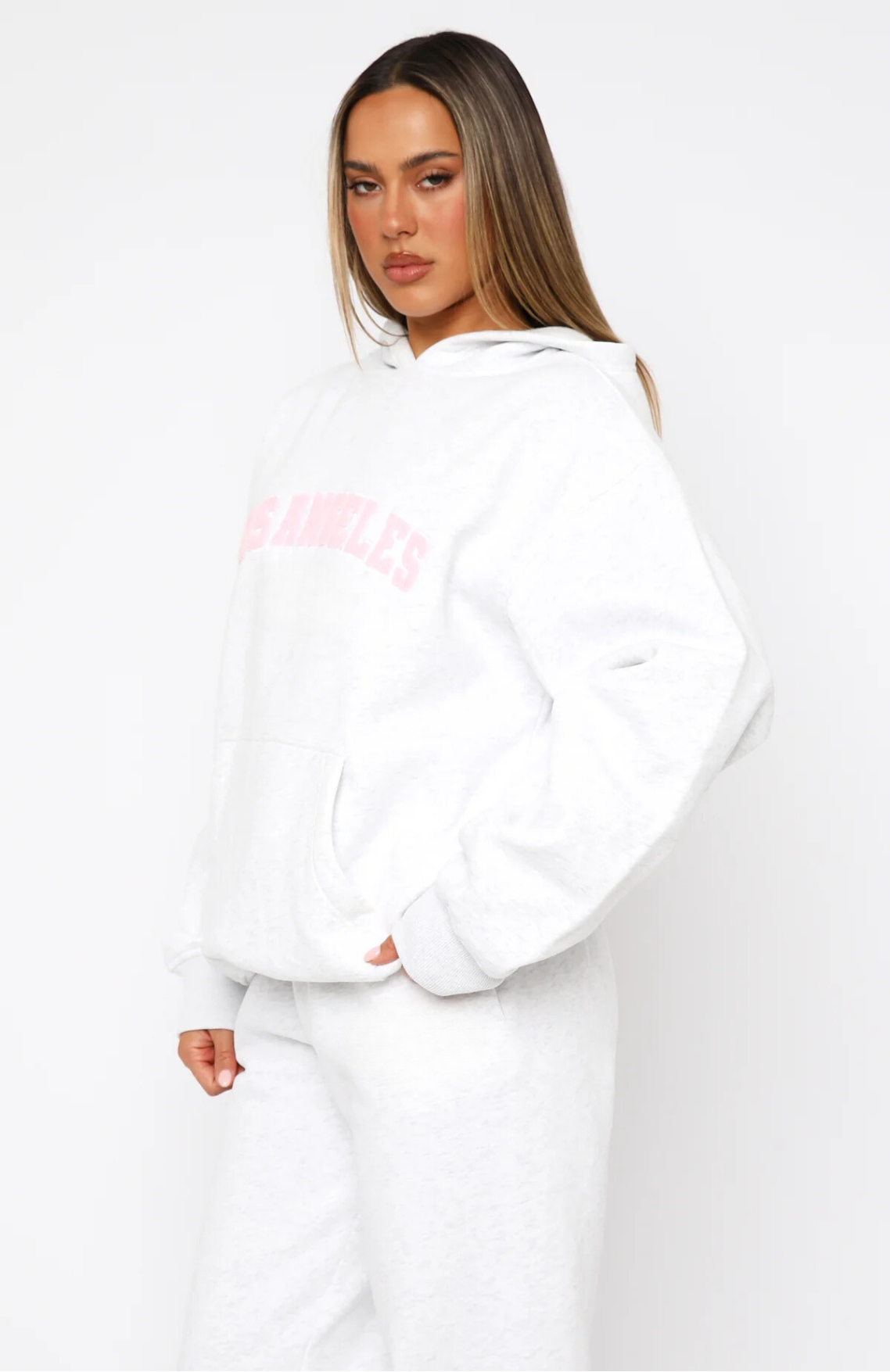 Oversize Hoodie Set - Grey & Pink