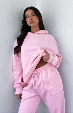 Oversize Hoodie Set - Posy Pink