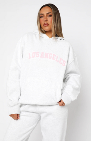 Oversize Hoodie Set - Grey & Pink