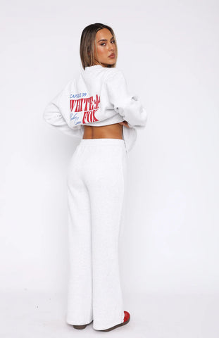 Oversize Hoodie + Crew Wide Leg Sweatpants Grey Marle