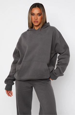 Oversize Hoodie + Wide Leg Sweatpants  - Volcanic