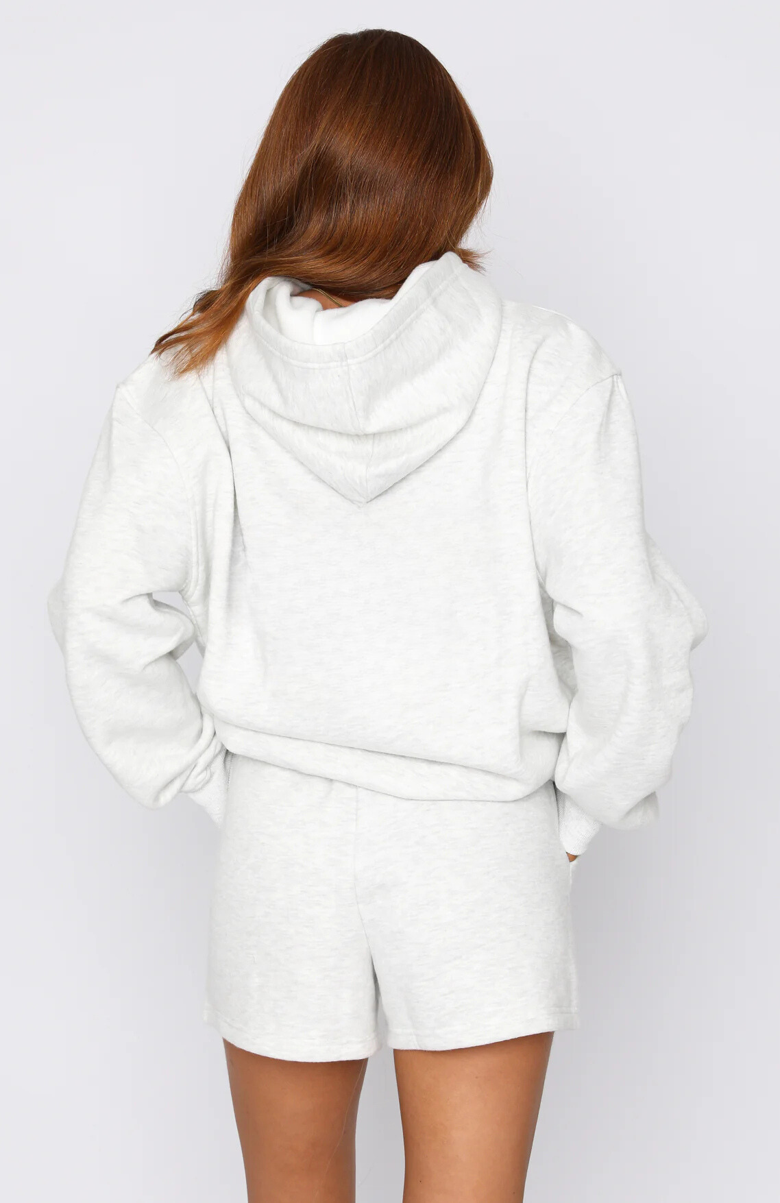 Oversize Hoodie + Shorts Set - Mineral Grey