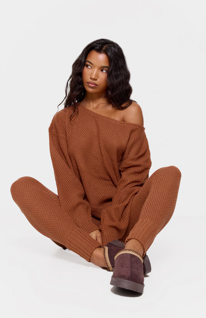 Knitted Waffle Lounge Set