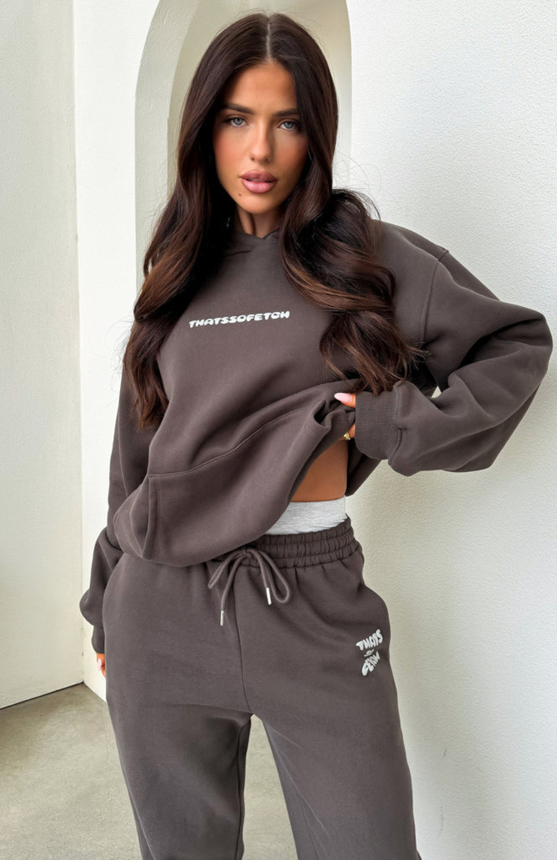 Oversize Hoodie + Shorts Set - Charcoal