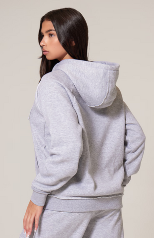 Premium Zip Up Hoodie Set - Grey Marl