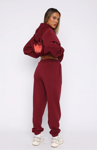 Oversize Hoodie Set - Burgundy