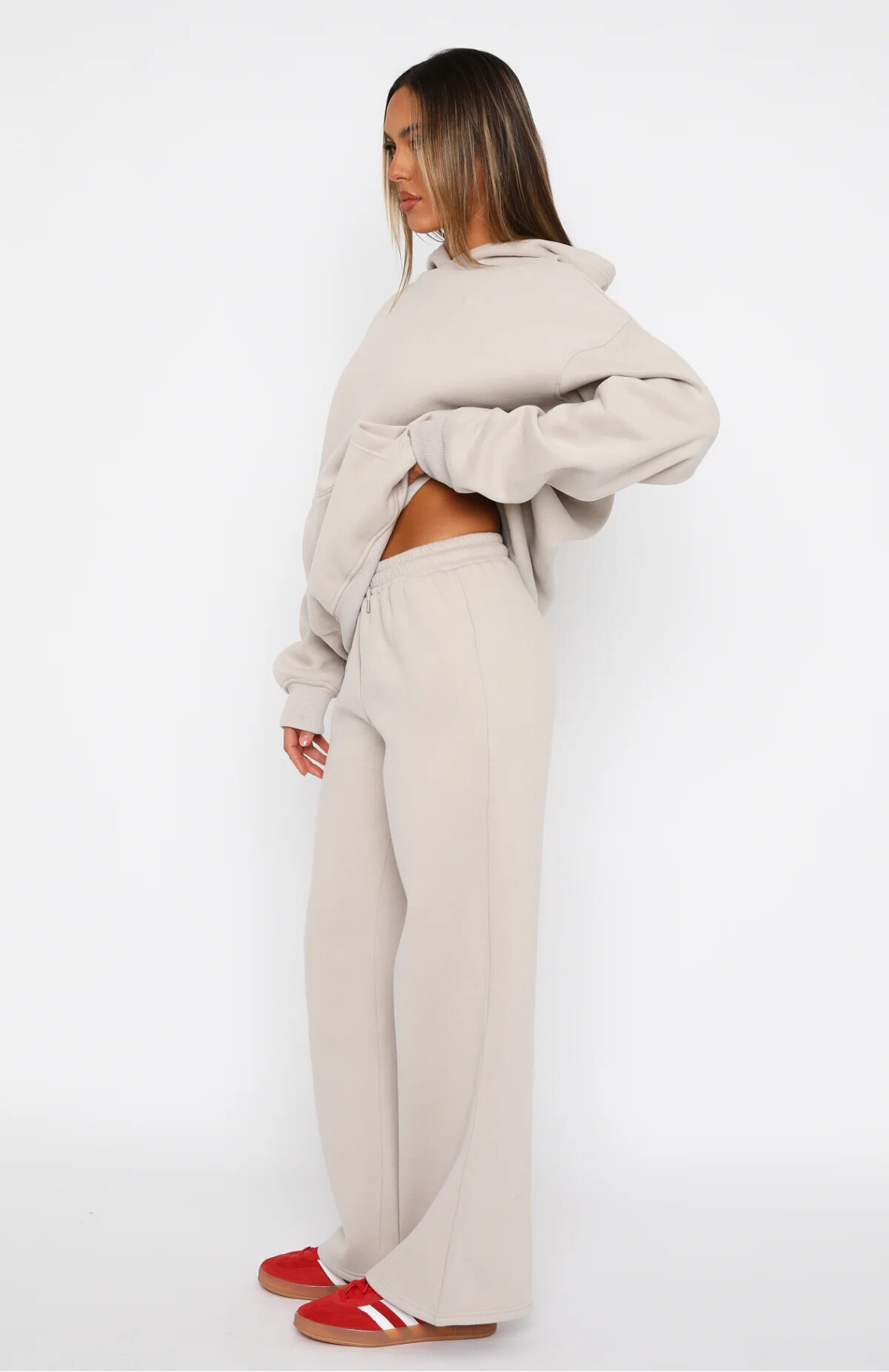 Oversize Hoodie + Wide Leg Sweatpants  - Moon