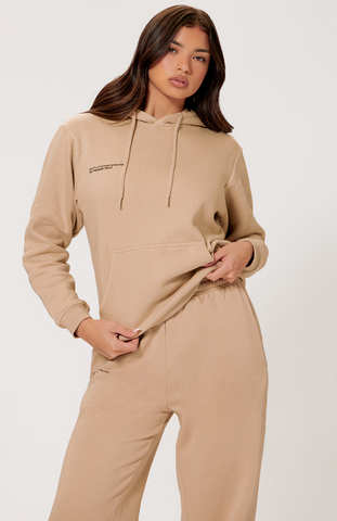 Oversized Fit Hoodie Set - Sand