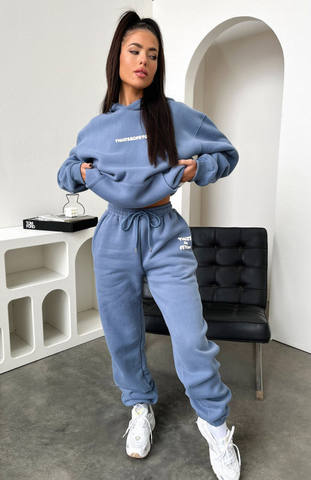 Oversize Hoodie Set - Steel Blue