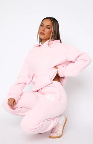 Oversize Hoodie Set - Pink Posy