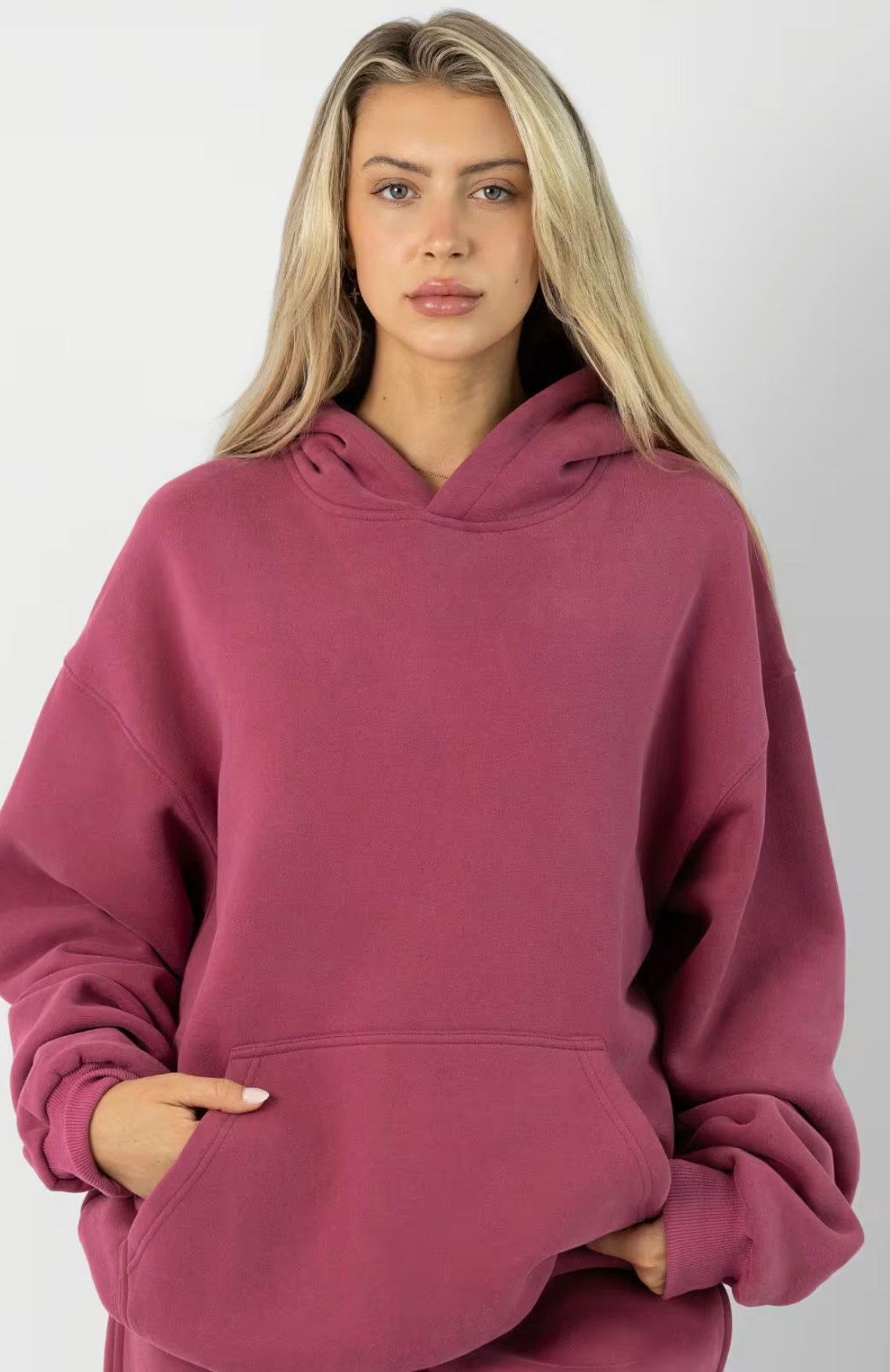 Minimalist Oversize Sweatsuit - Berry