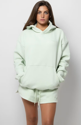 Oversize Hoodie + Shorts Set - Mint