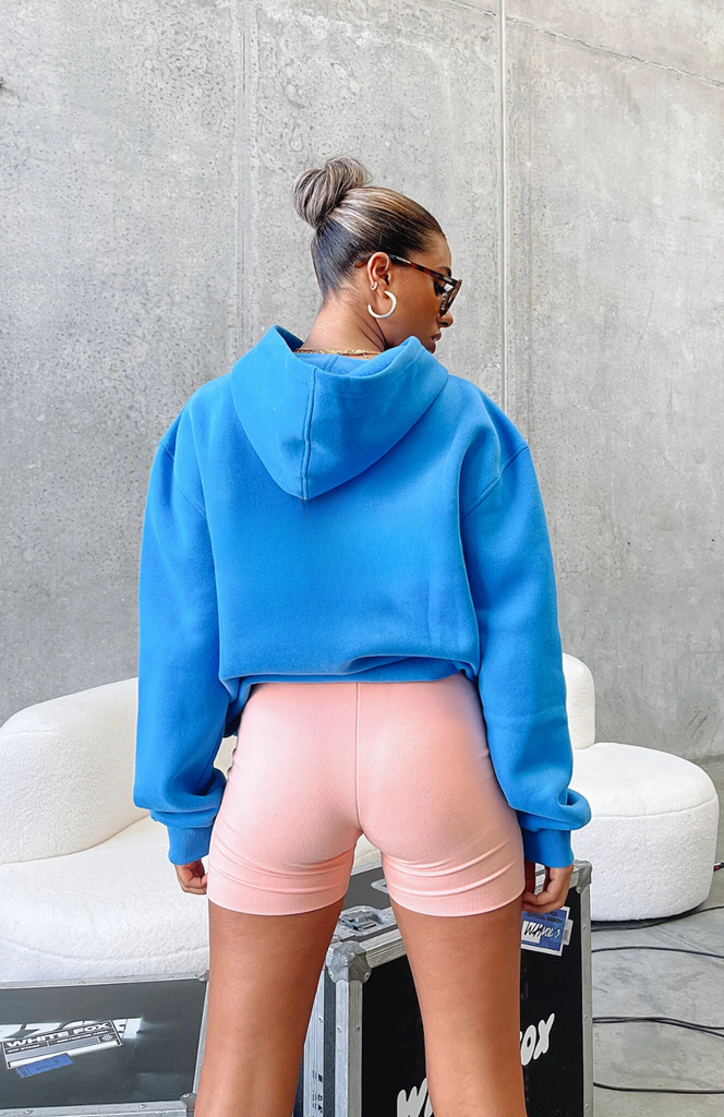 Oversize Hoodie + Shorts Set - Azure