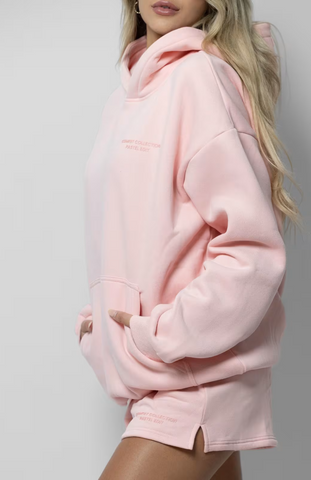 Oversize Hoodie + Shorts Set - Bubblegum