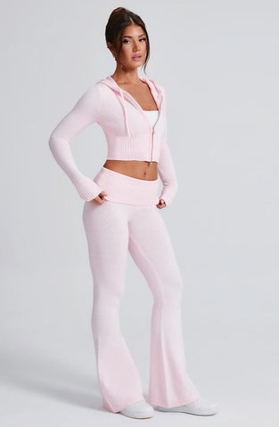 Aria Knit Hoodie Set - Pink