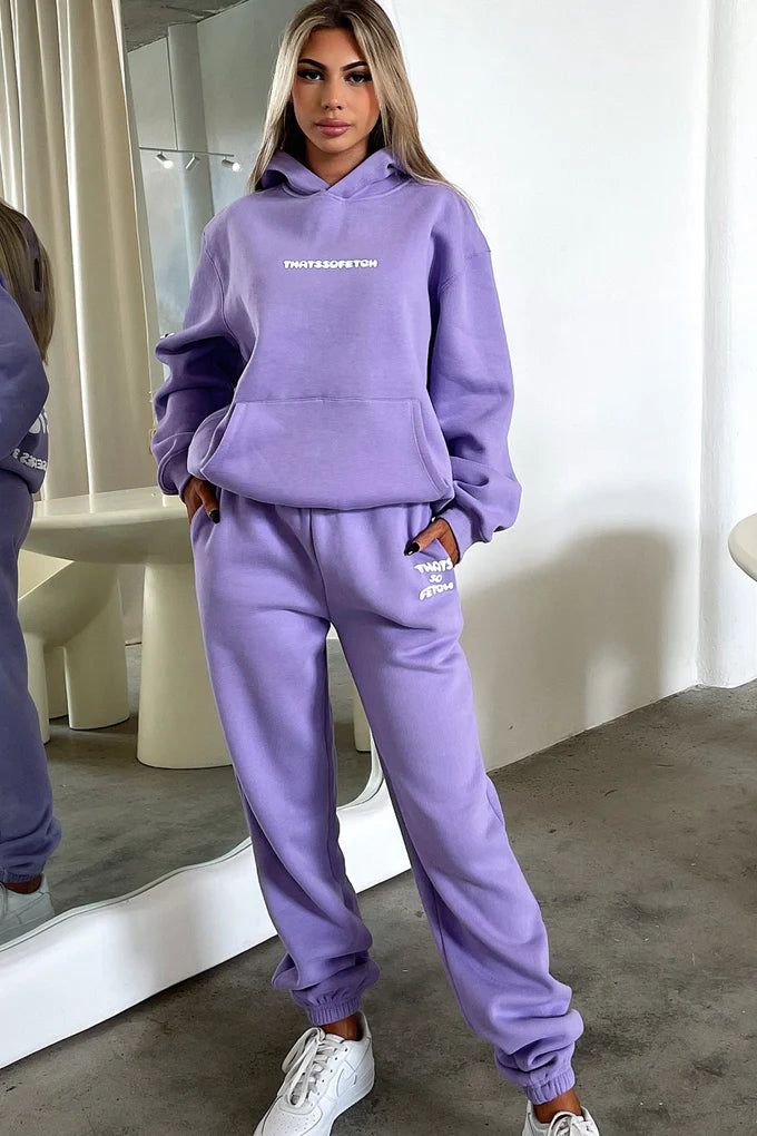 Oversize Hoodie Set - Purple