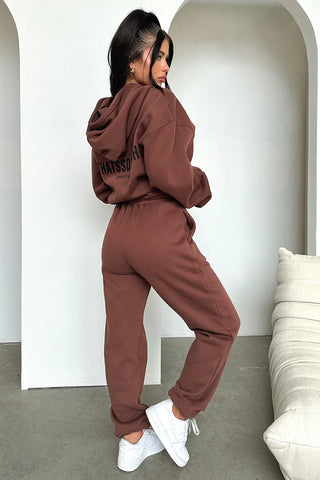 Oversize Hoodie Set - Brown