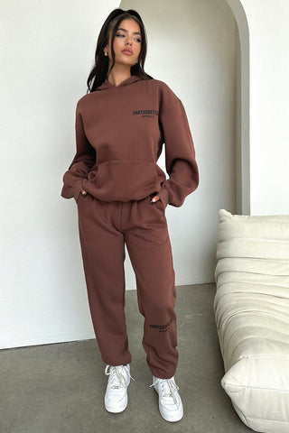 Oversize Hoodie Set - Brown