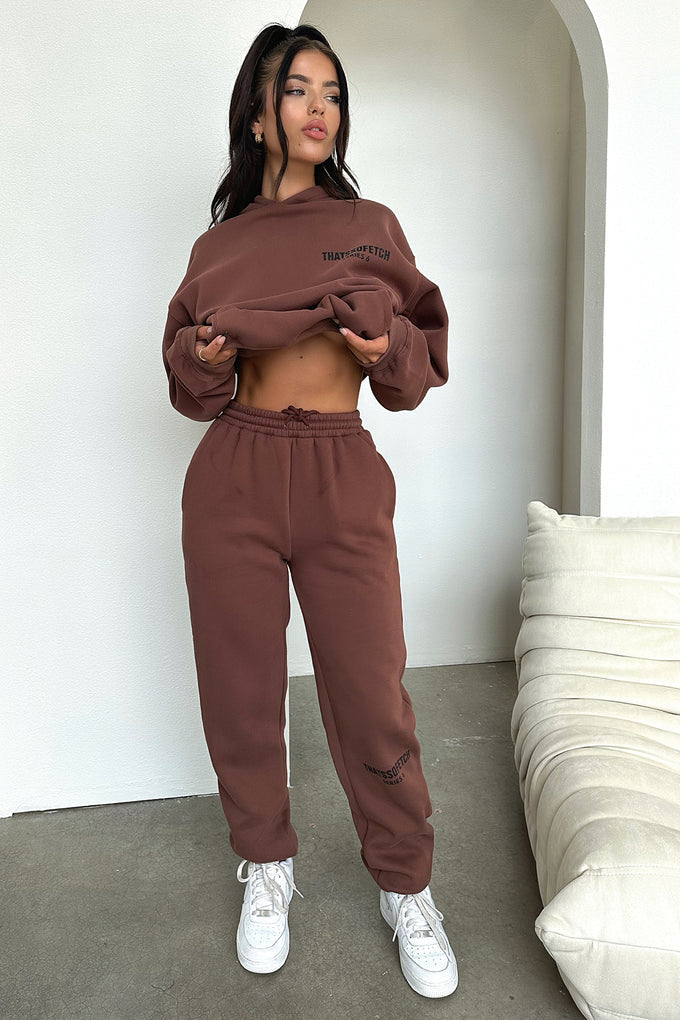 Oversize Hoodie Set - Brown