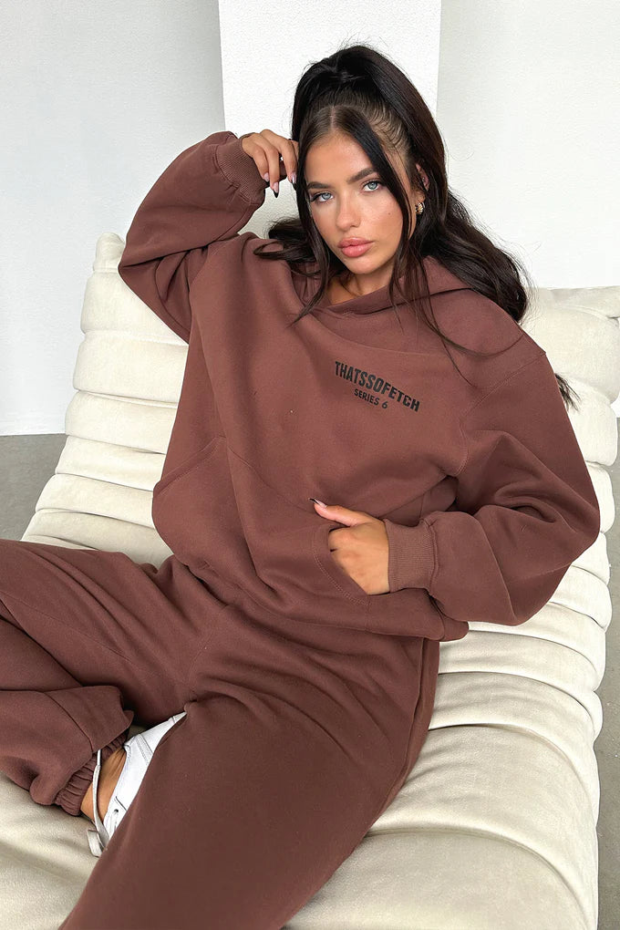 Oversize Hoodie Set - Brown